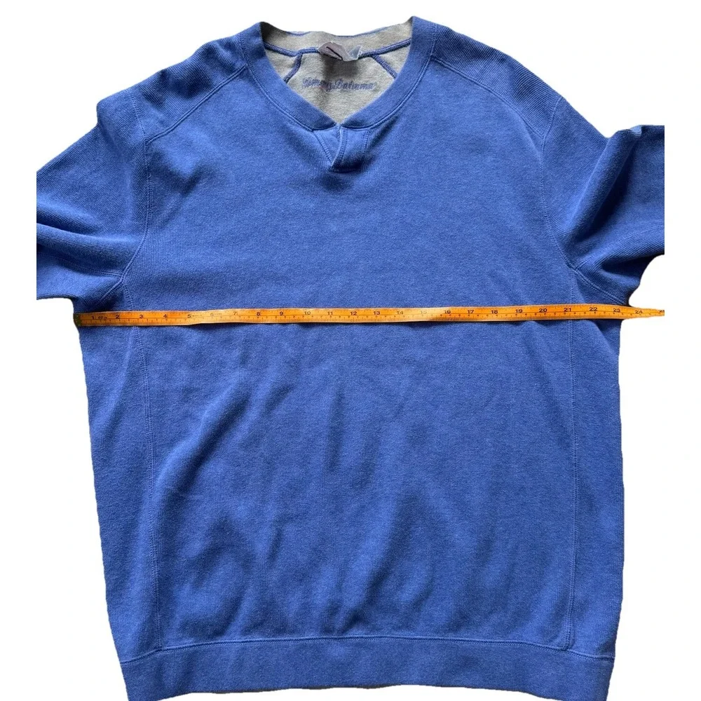Tommy Bahama‎ Reversible Notch Neck Sweater Blue/Grey Flipside Adult XL